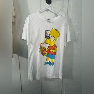 Bart Simpson White Short Sleeve T Shirt Size Large NWT